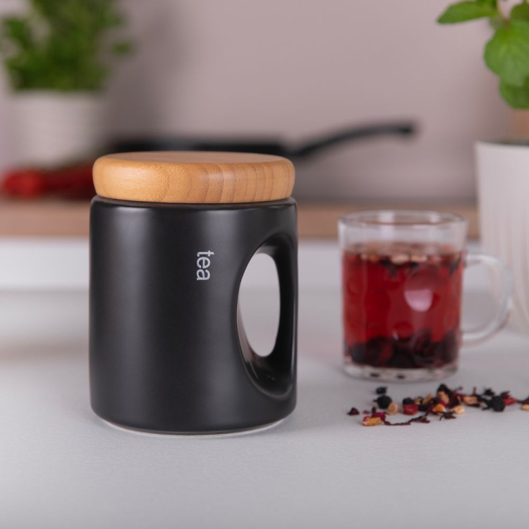 Pojemnik porcelanowy na kawę COFFEE RONNIE 650ml czarny